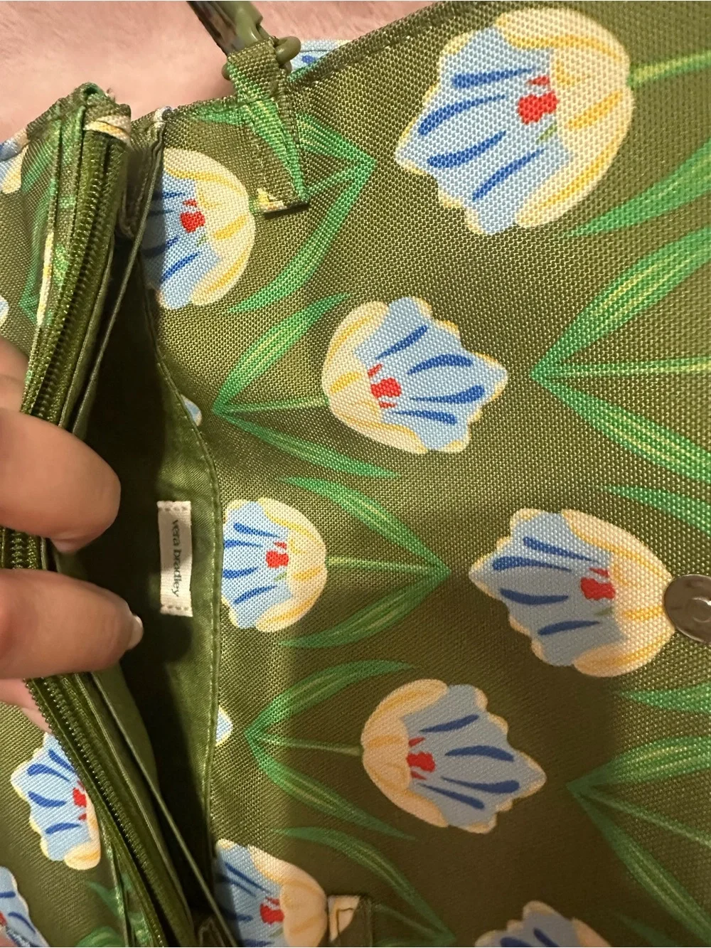 Green Floral Vera Bradley Crossbody Bag